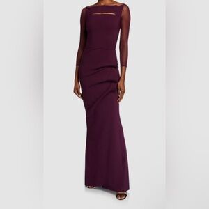 Chiara Boni, Purple Illusion Cutout, Kate Gown Dress, Size 8/Italy 42, worn 1x